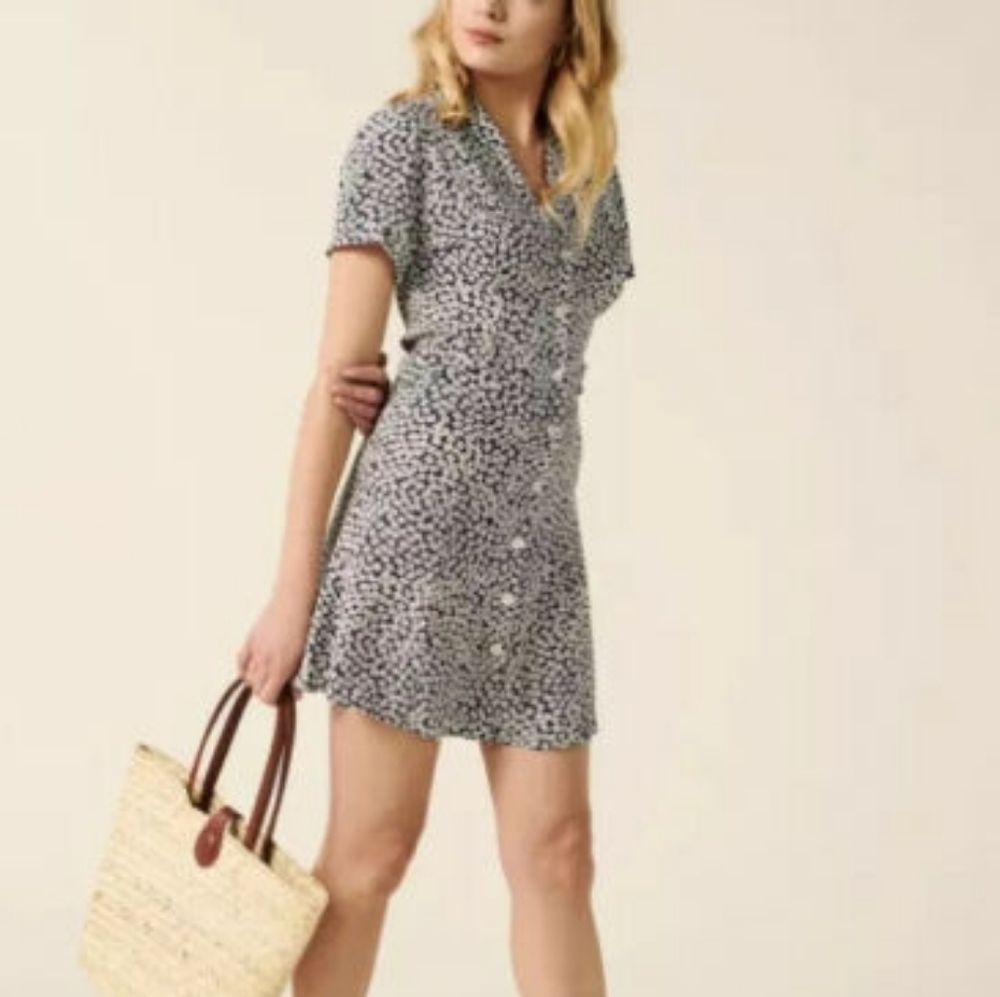 ROUJE Marion Dress Blue Flowers